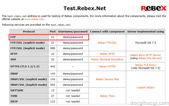 test.rebex.net - JMeter ftp test plan